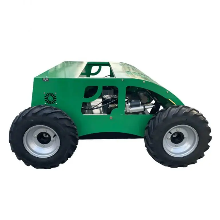 Battery powered electric remote control lawnmower
